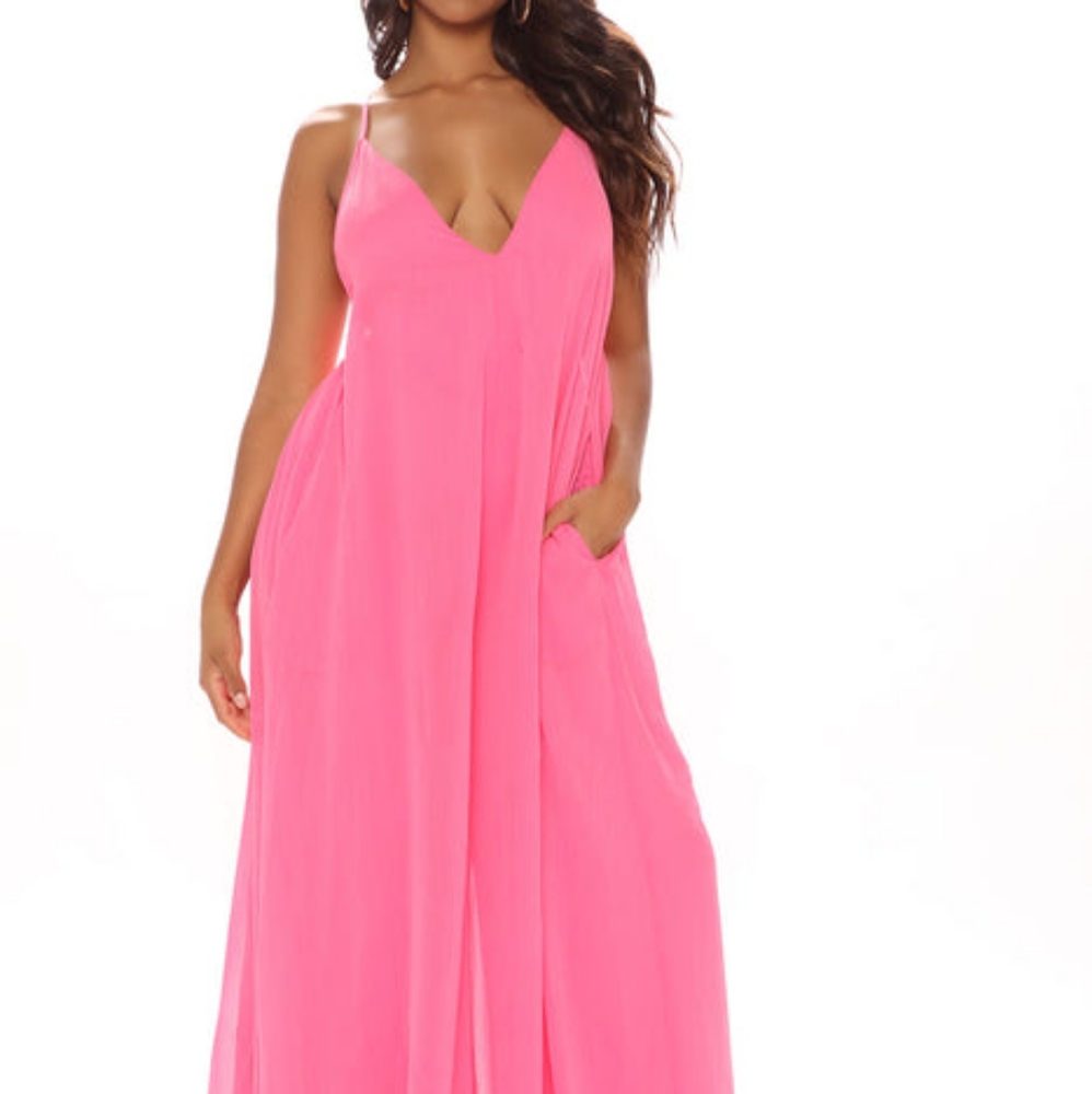 Brand New Pink Flowy Jumpsuit